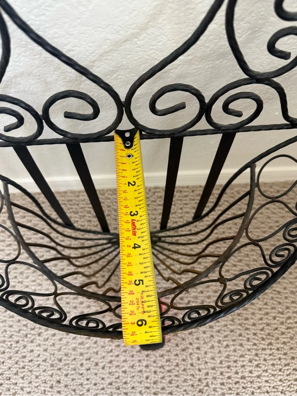 Pair of Black Decorative Wrought Iron Wall Baskets